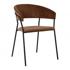 Chair with Armrest Belle Cord Brown